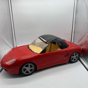 Vintage 1998 Barbie Porsche Boxster Convertible Red Motorized Top WORKS